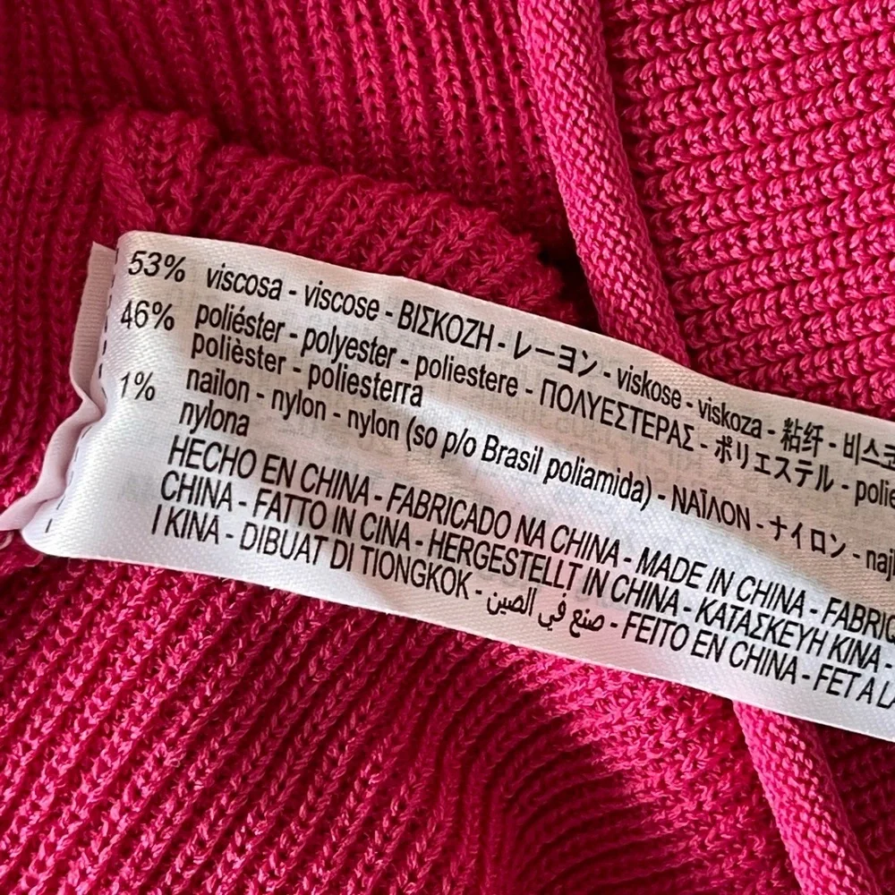 ZARA pink baloon sleeve cropped sweater NWT